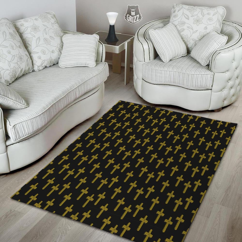 Religious Christian Cross Print Pattern Floor Mat-grizzshop