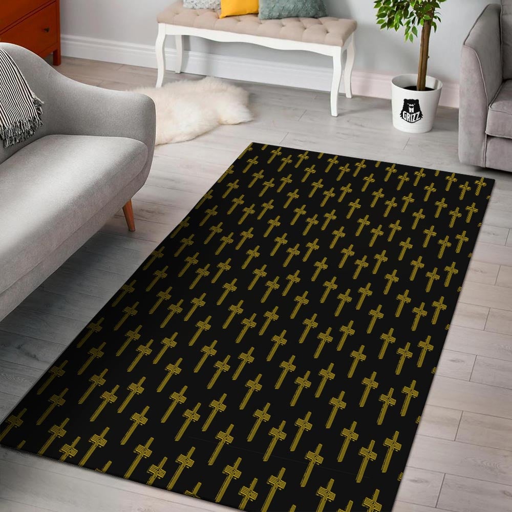 Religious Christian Cross Print Pattern Floor Mat-grizzshop