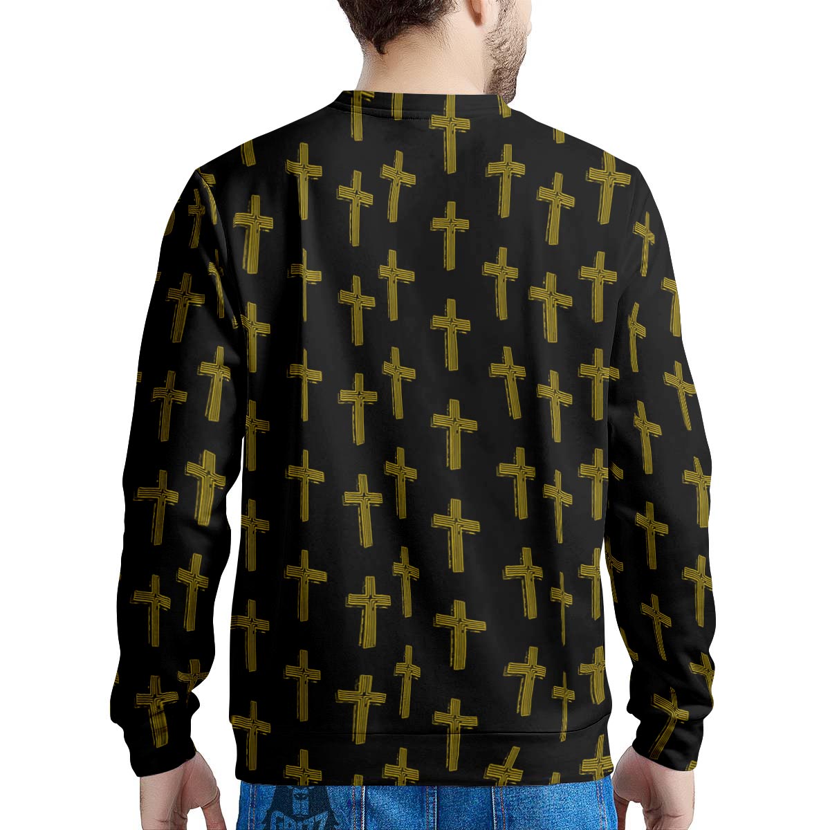 Religious Christian Cross Print Pattern Men's Sweatshirt-grizzshop