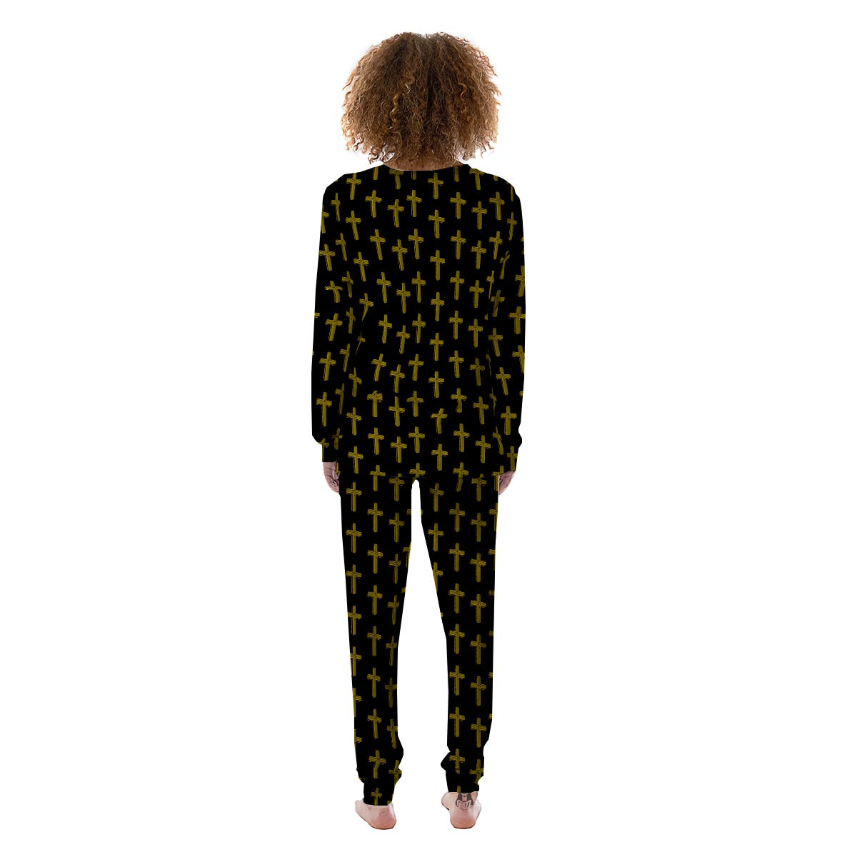 Religious Christian Cross Print Pattern Women's Pajamas-grizzshop