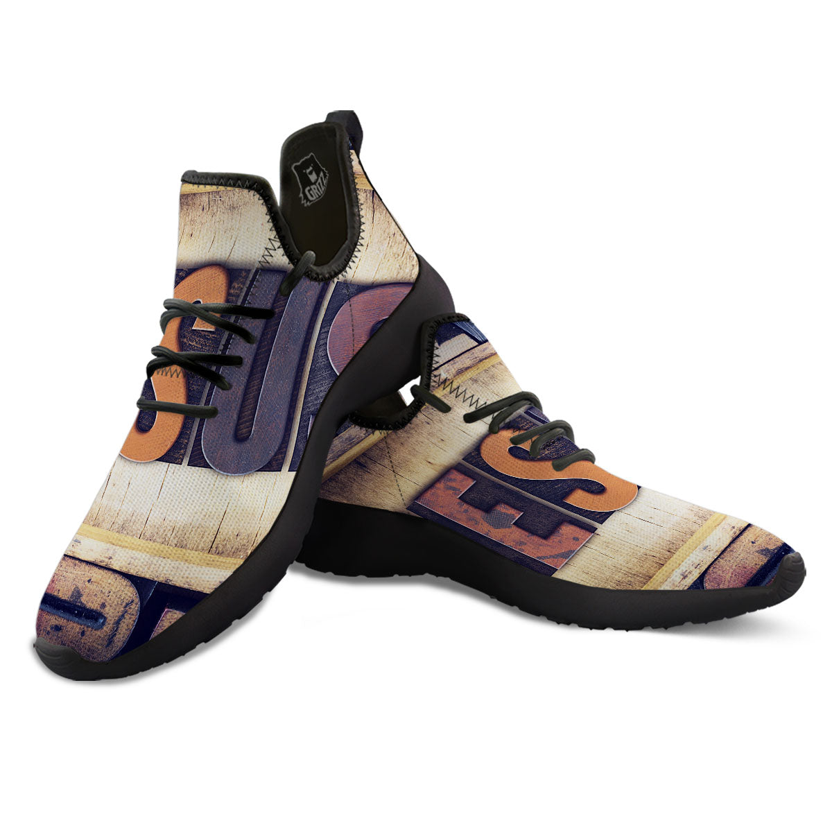 Religious Jesus Words Print Black Athletic Shoes-grizzshop