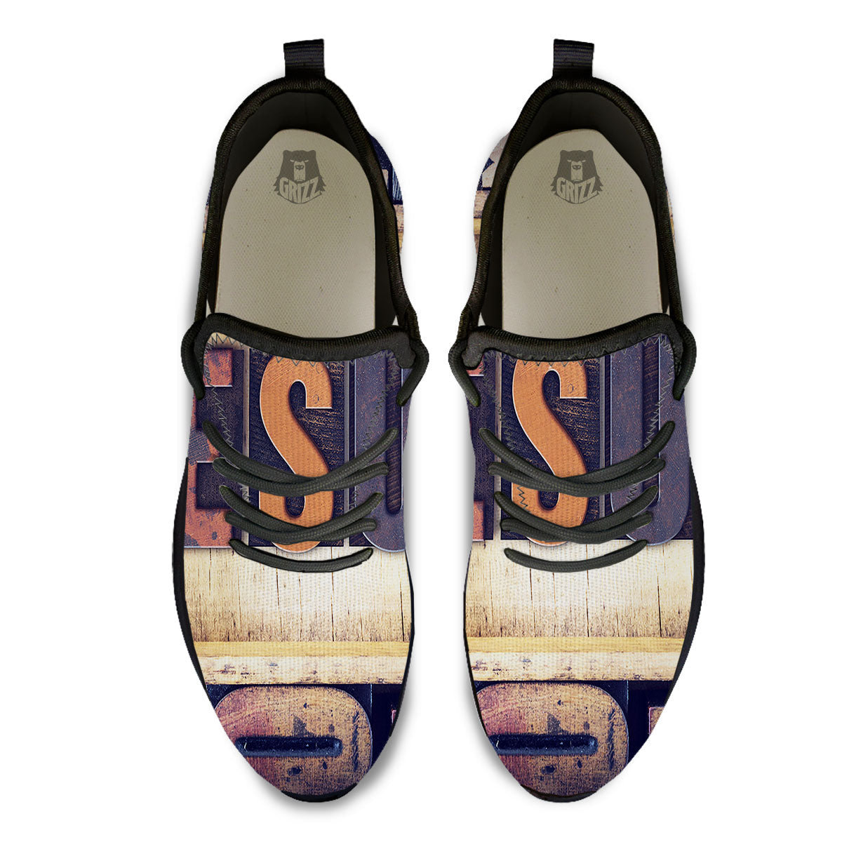 Religious Jesus Words Print Black Athletic Shoes-grizzshop