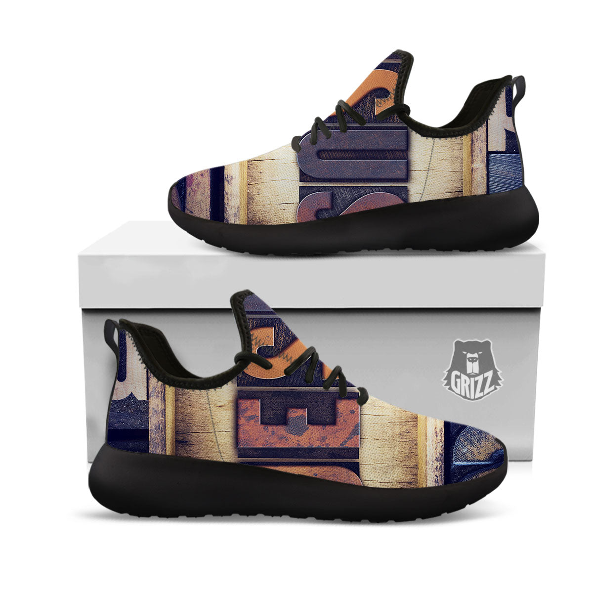 Religious Jesus Words Print Black Athletic Shoes-grizzshop