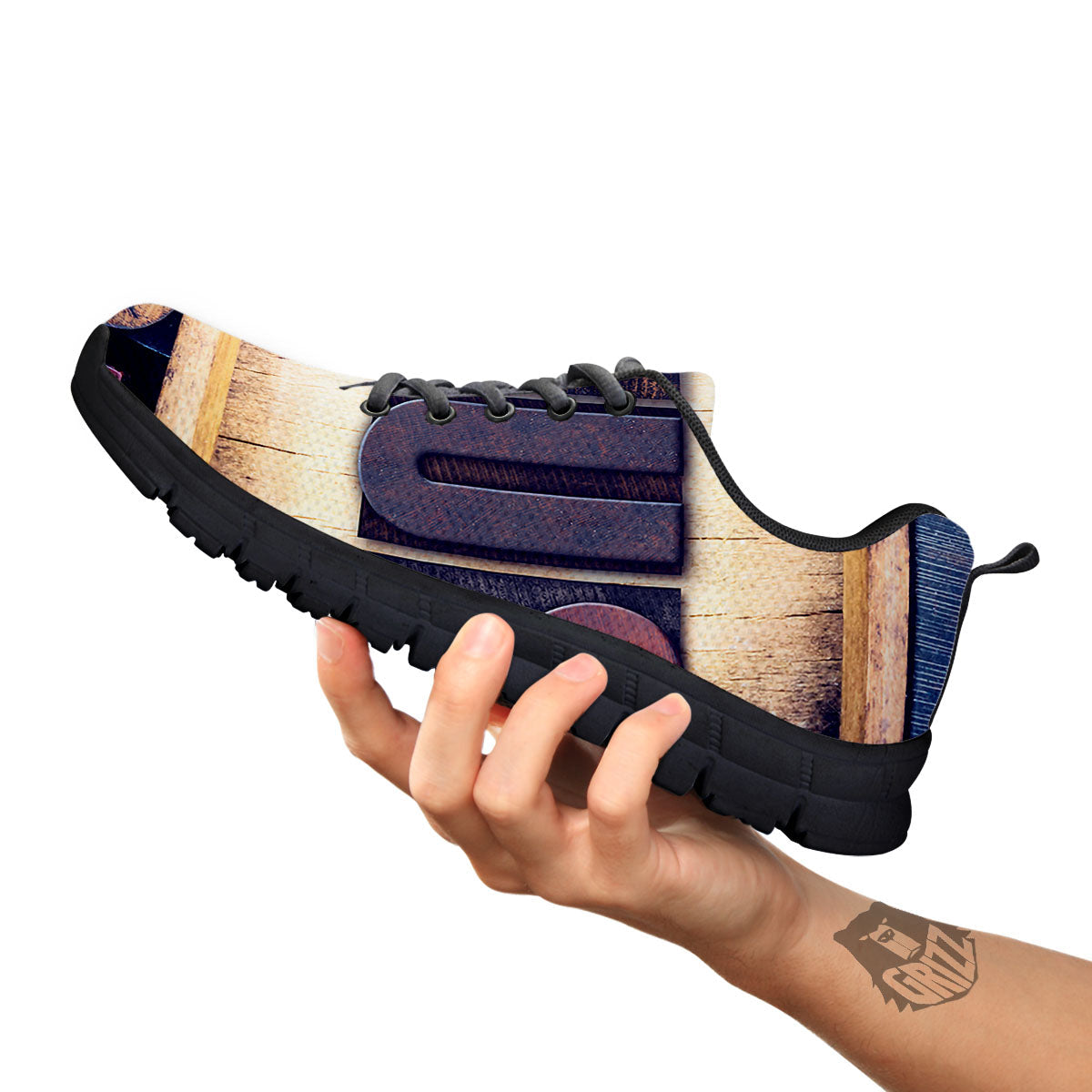 Religious Jesus Words Print Black Sneaker-grizzshop