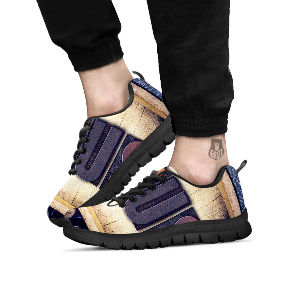 Religious Jesus Words Print Black Sneaker-grizzshop