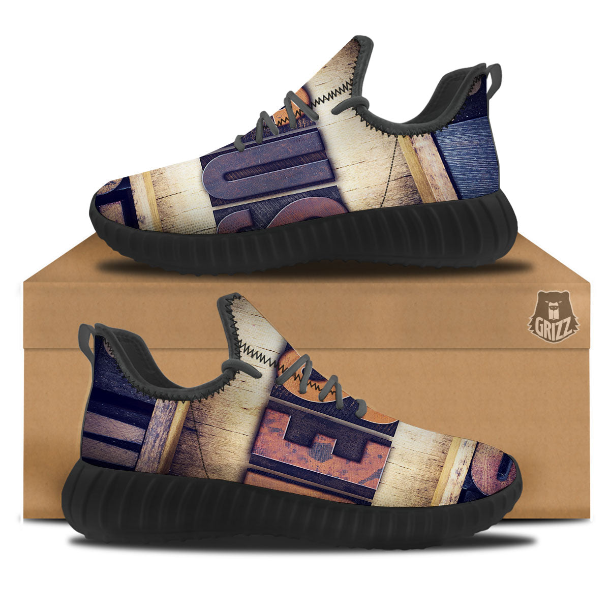 Religious Jesus Words Print Black Walking Shoes-grizzshop