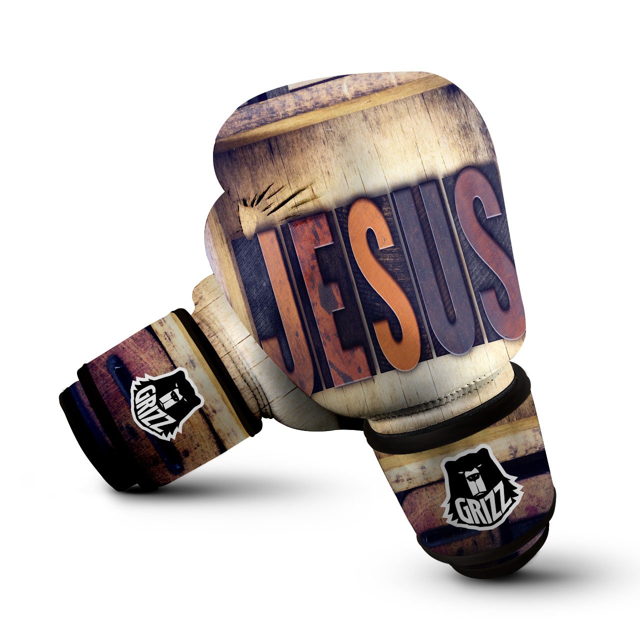 Religious Jesus Words Print Boxing Gloves-grizzshop