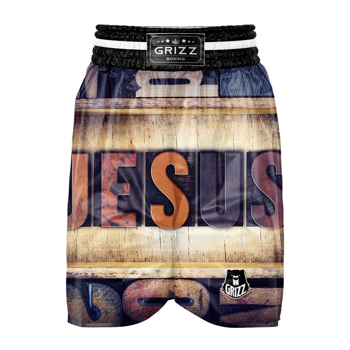 Religious Jesus Words Print Boxing Shorts-grizzshop