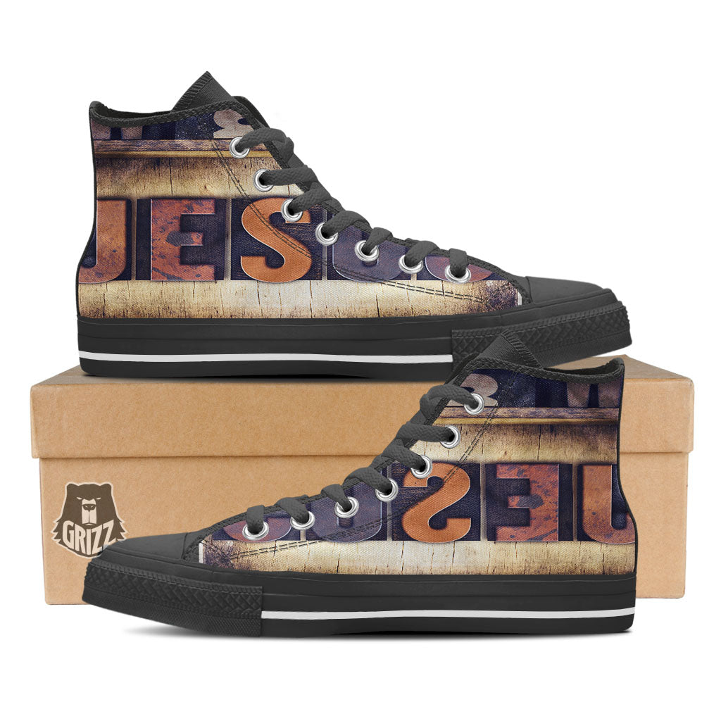 Religious Jesus Words Print High Top Shoes-grizzshop