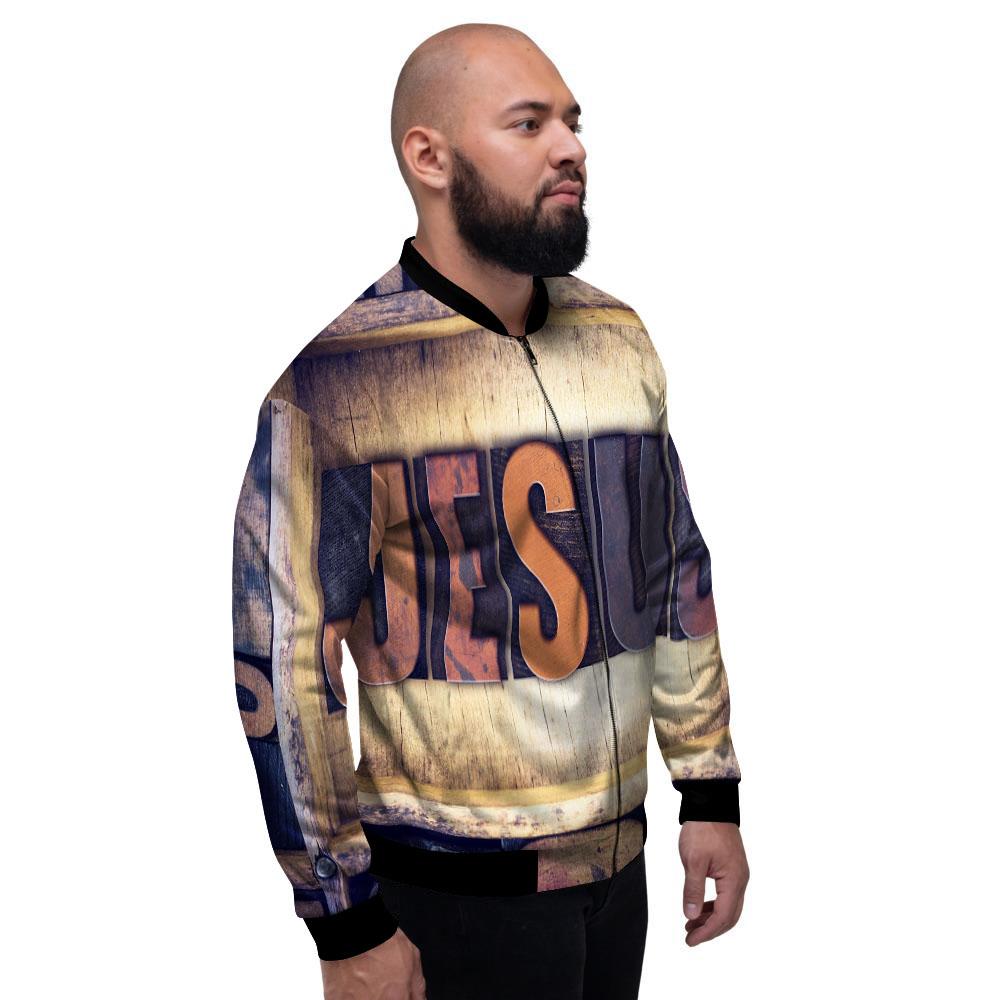 Religious Jesus Words Print Men's Bomber Jacket-grizzshop