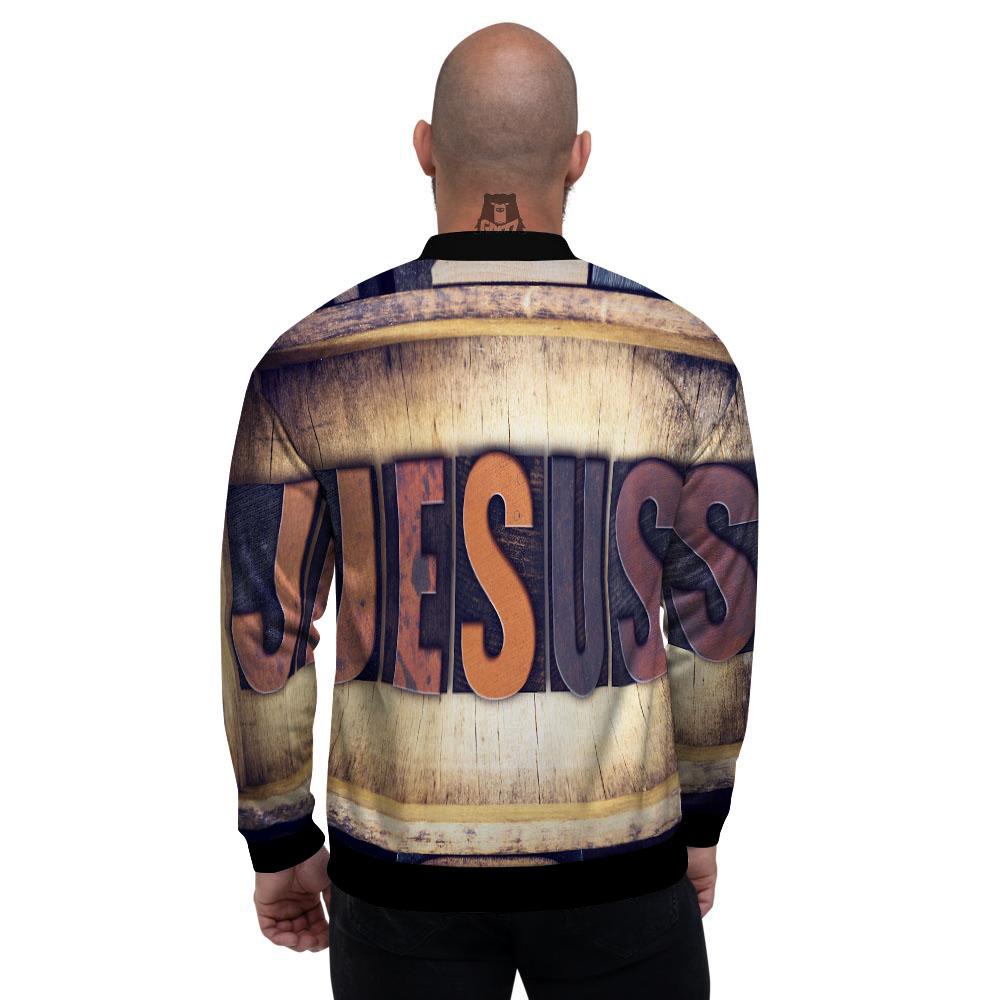 Religious Jesus Words Print Men's Bomber Jacket-grizzshop