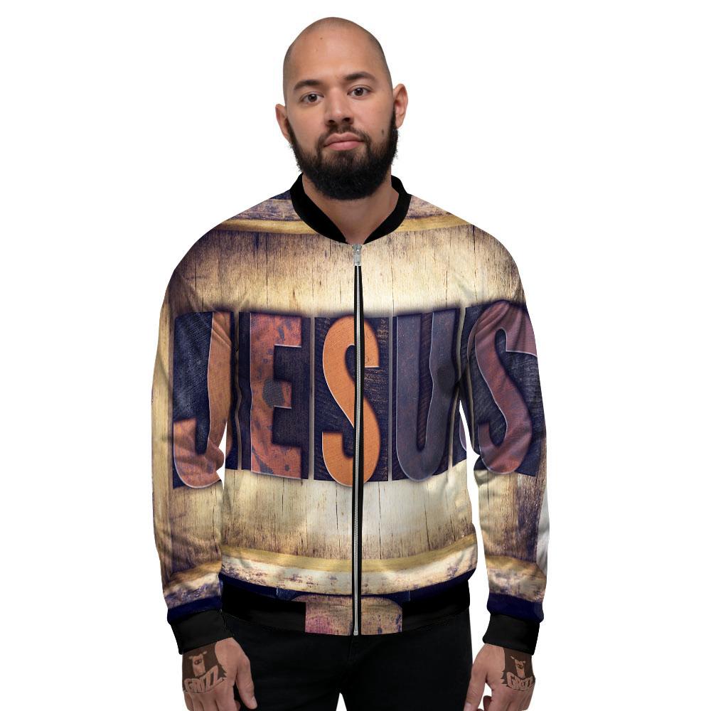 Religious Jesus Words Print Men's Bomber Jacket-grizzshop