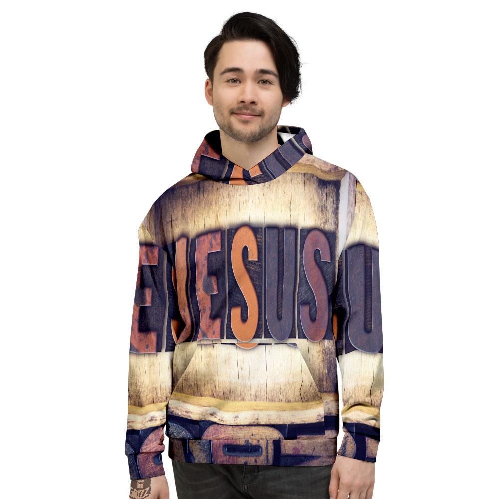 Religious Jesus Words Print Men's Hoodie-grizzshop