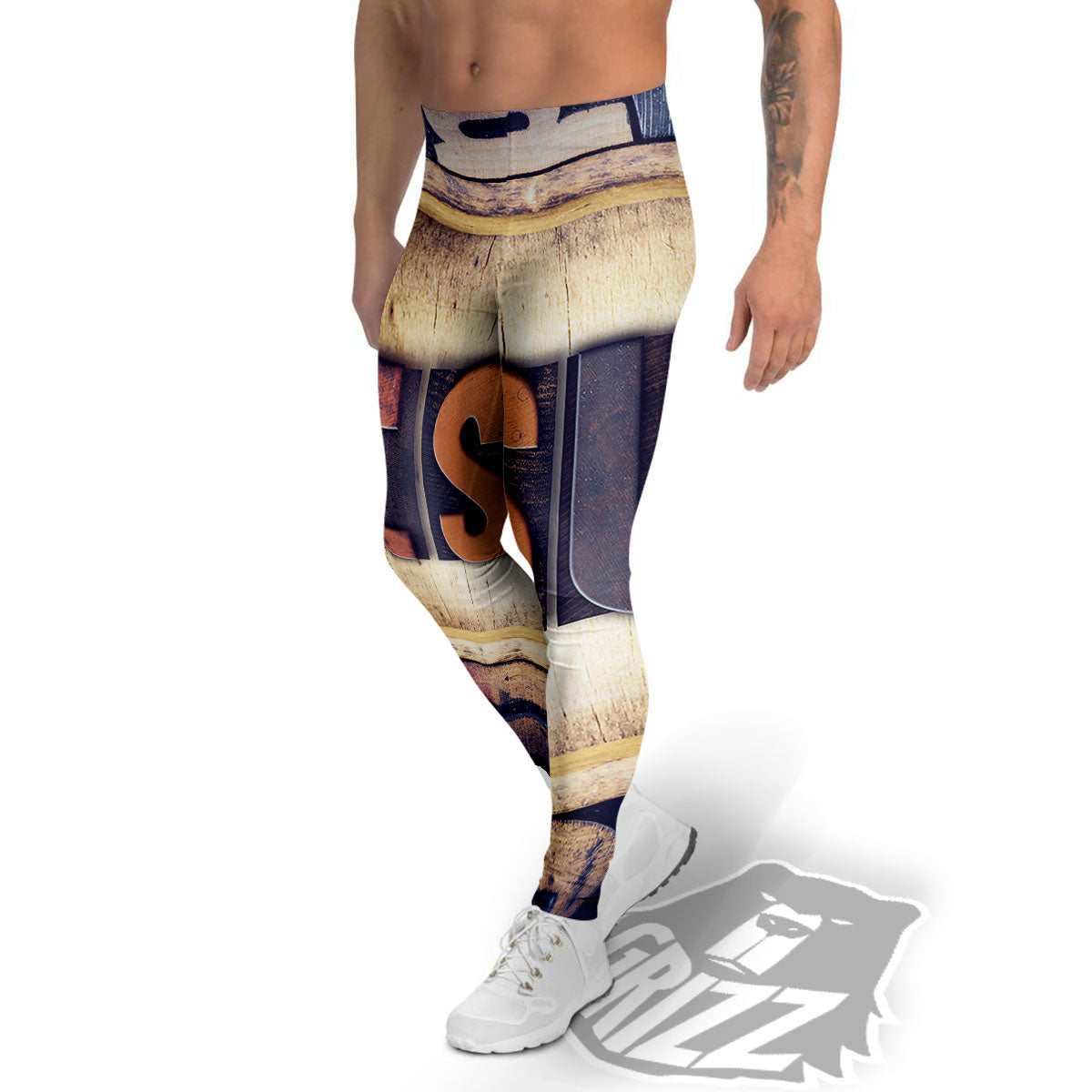 Religious Jesus Words Print Men's Leggings-grizzshop