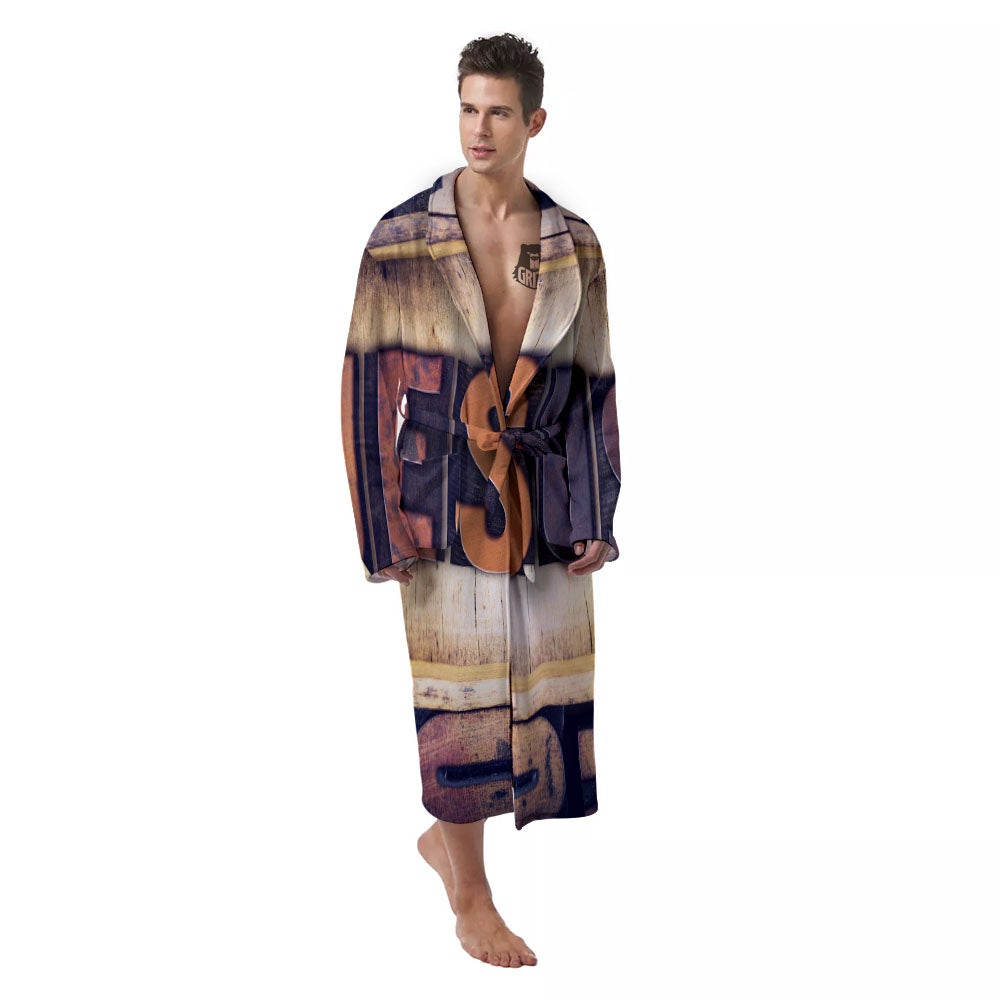 Religious Jesus Words Print Men's Robe-grizzshop