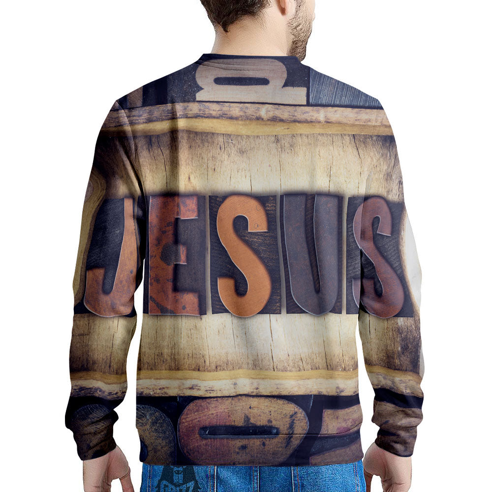 Religious Jesus Words Print Men's Sweatshirt-grizzshop