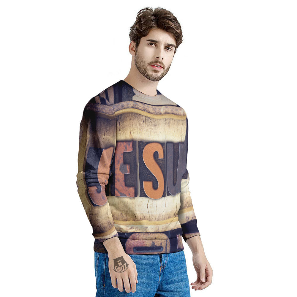 Religious Jesus Words Print Men's Sweatshirt-grizzshop