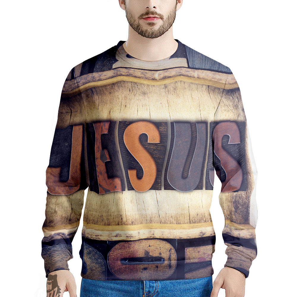 Religious Jesus Words Print Men's Sweatshirt-grizzshop