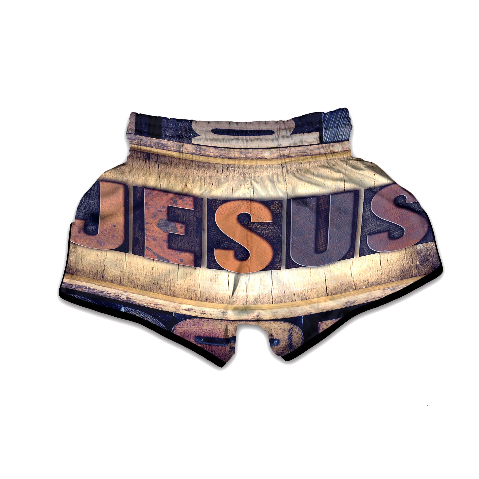 Religious Jesus Words Print Muay Thai Boxing Shorts-grizzshop