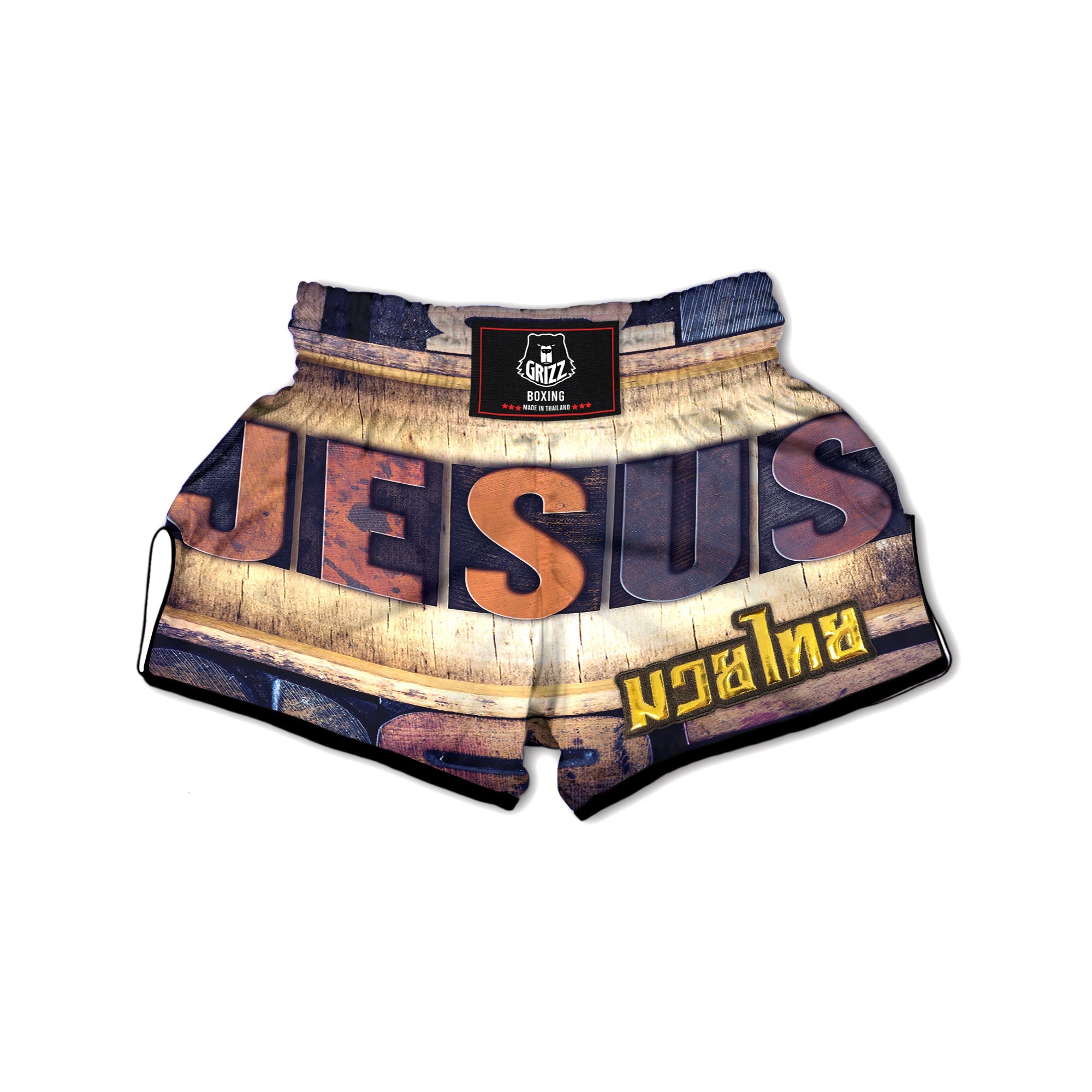 Religious Jesus Words Print Muay Thai Boxing Shorts-grizzshop