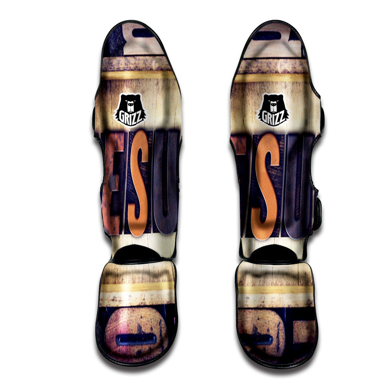 Religious Jesus Words Print Muay Thai Shin Guards-grizzshop