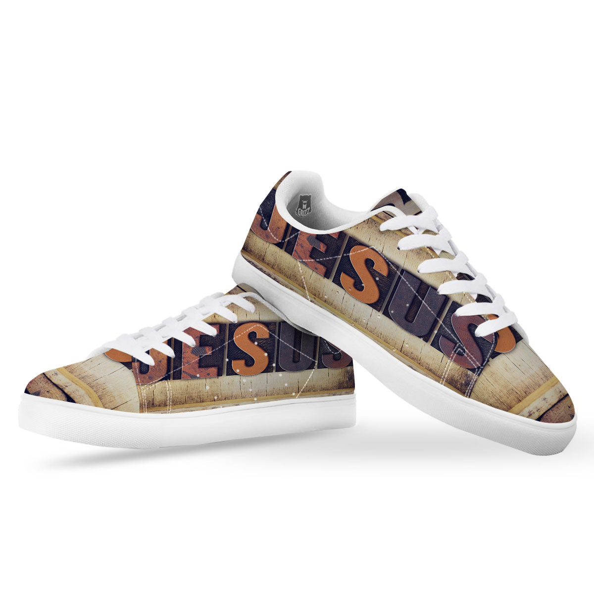 Religious Jesus Words Print White Low Top Sneakers-grizzshop