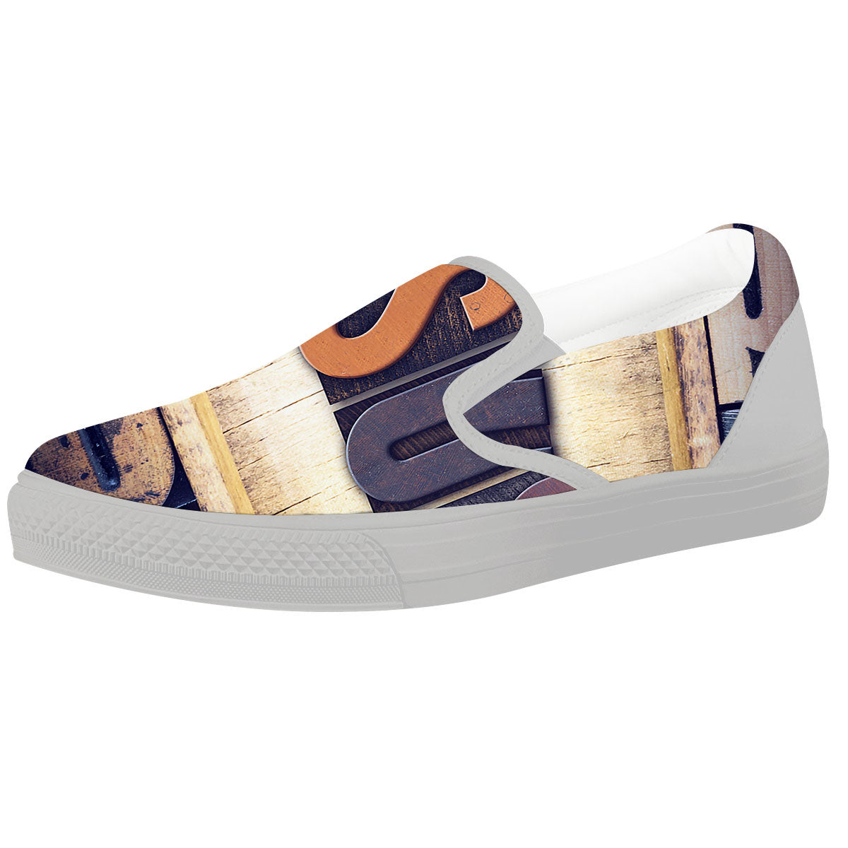Religious Jesus Words Print White Slip On Shoes-grizzshop