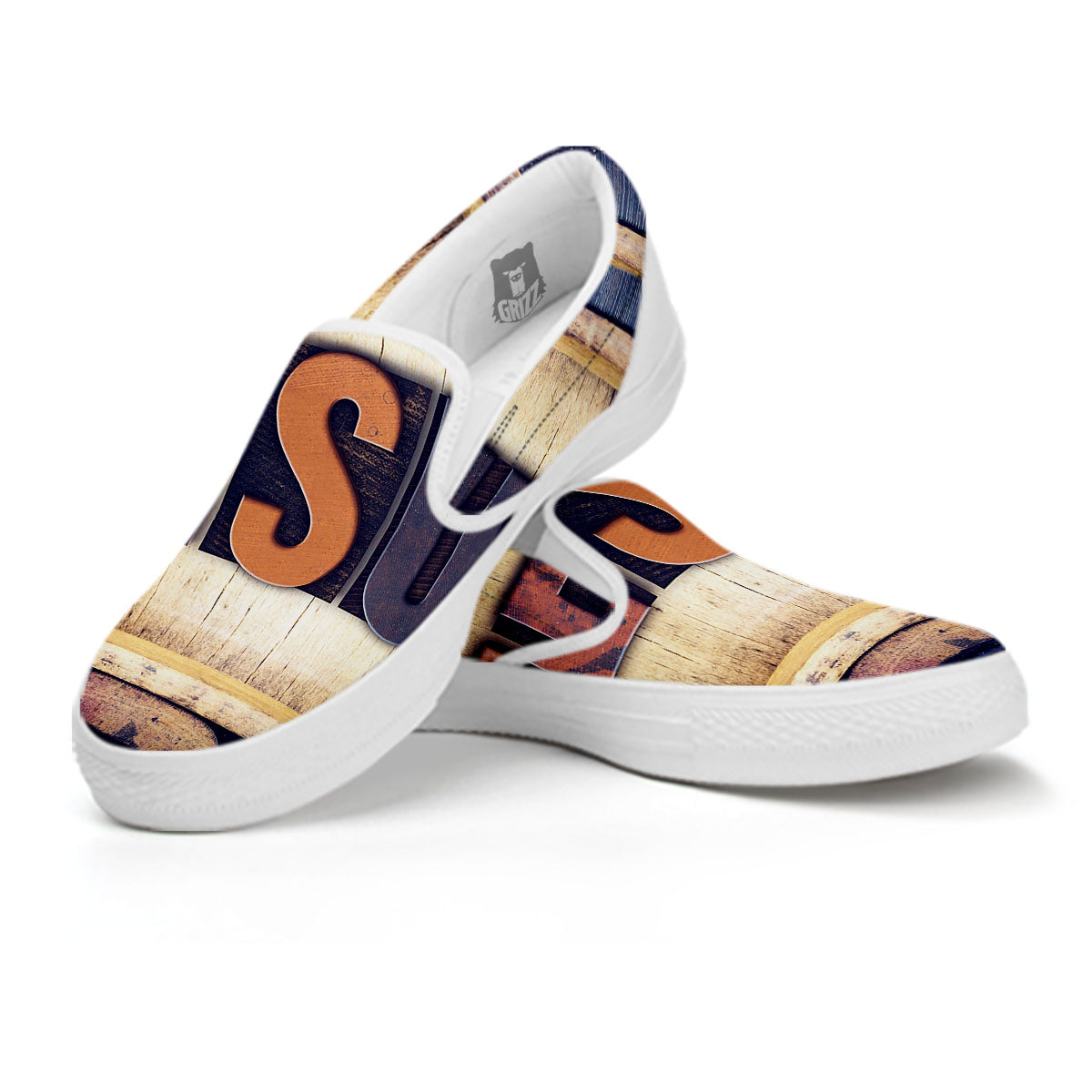 Religious Jesus Words Print White Slip On Shoes-grizzshop