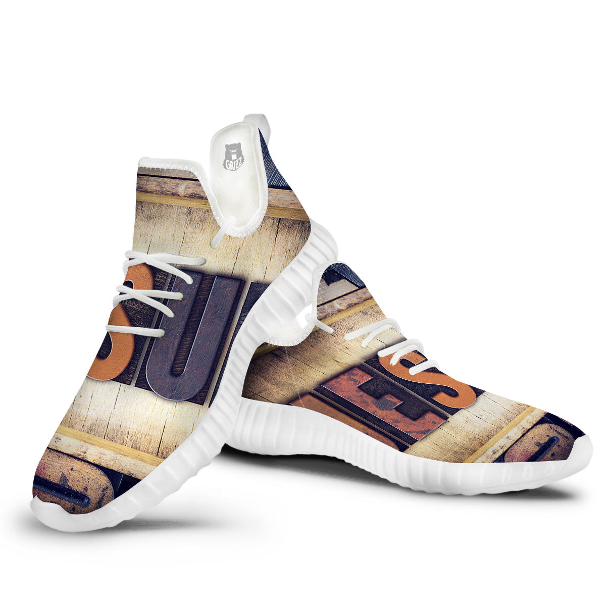 Religious Jesus Words Print White Walking Shoes-grizzshop