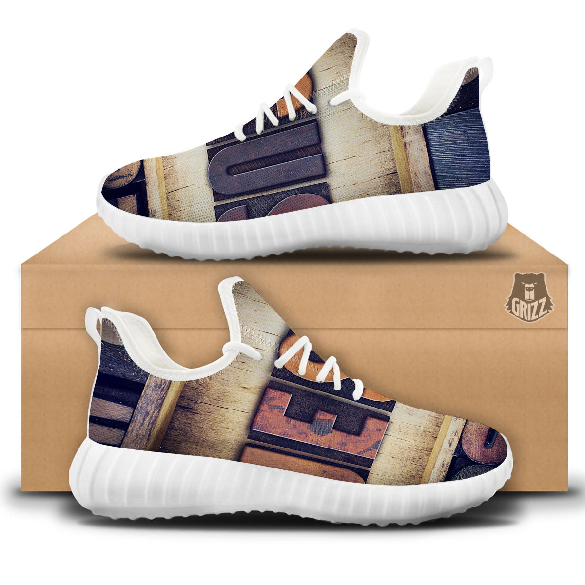 Religious Jesus Words Print White Walking Shoes-grizzshop