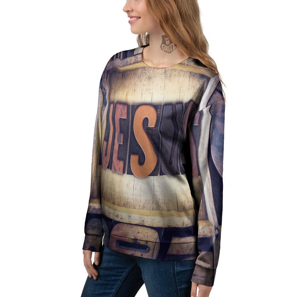 Religious Jesus Words Print Women's Sweatshirt-grizzshop
