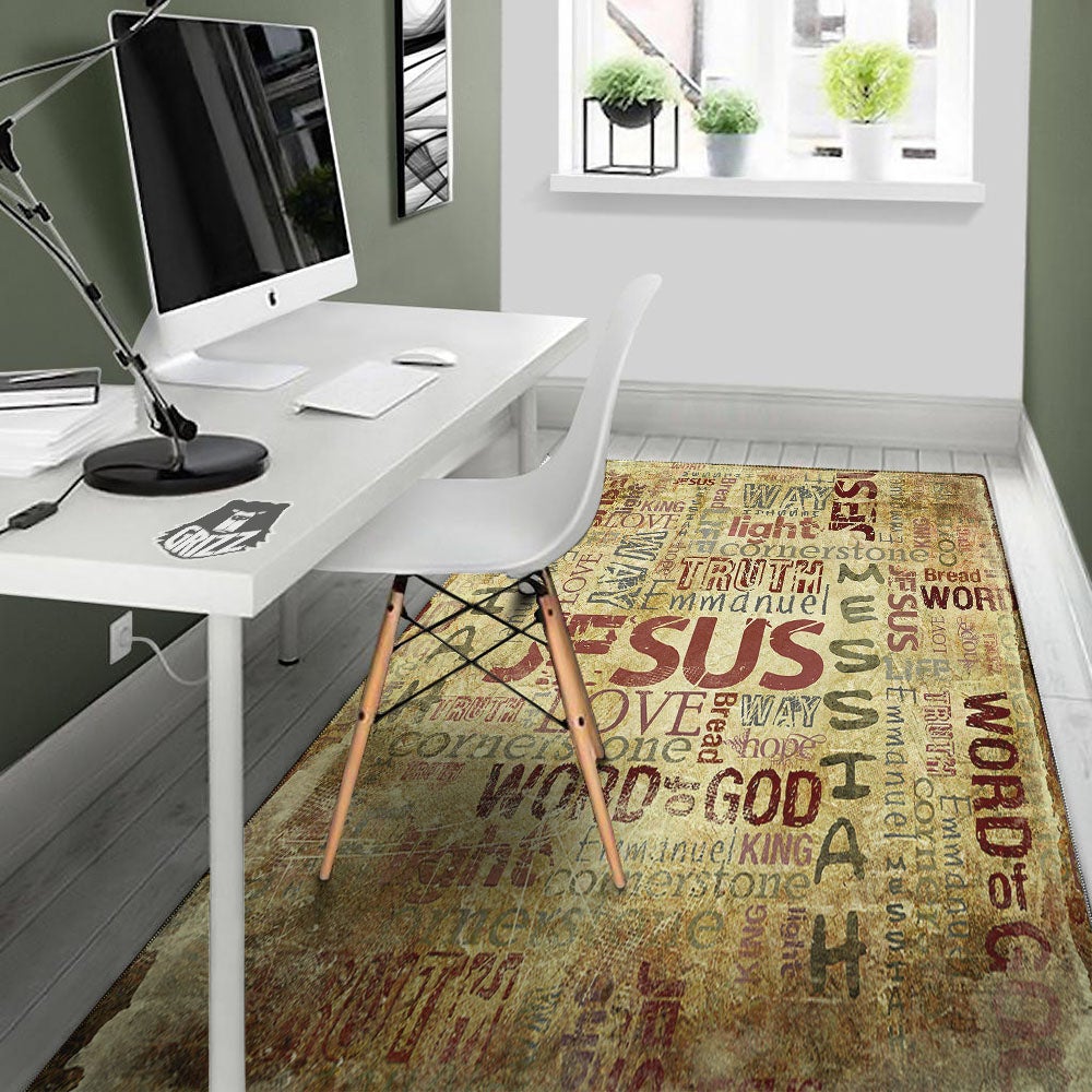 Religious Of God Word Print Floor Mat-grizzshop