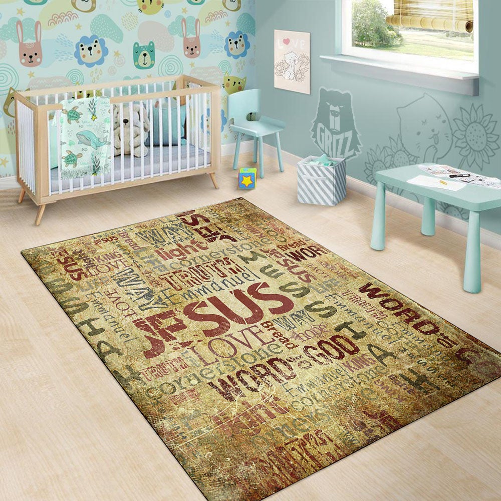 Religious Of God Word Print Floor Mat-grizzshop