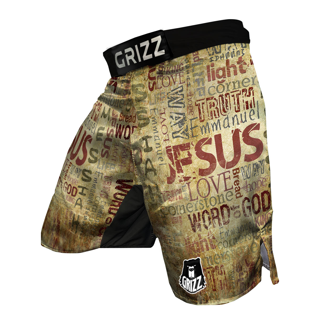 Religious Of God Word Print MMA Shorts-grizzshop