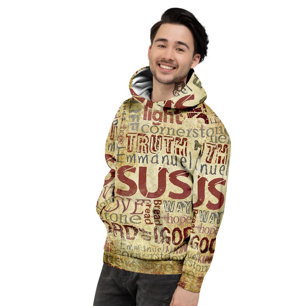 Religious Of God Word Print Men's Hoodie-grizzshop