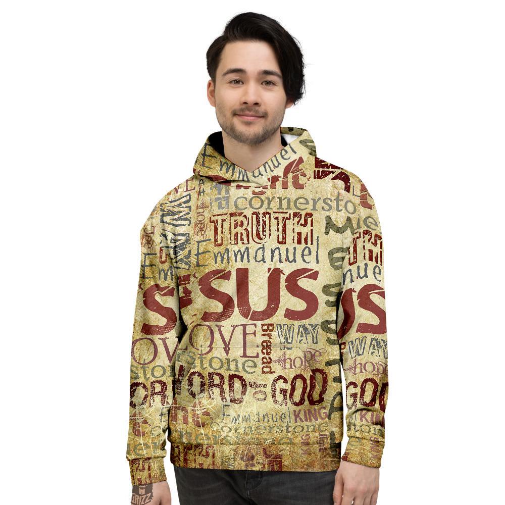Religious Of God Word Print Men's Hoodie-grizzshop
