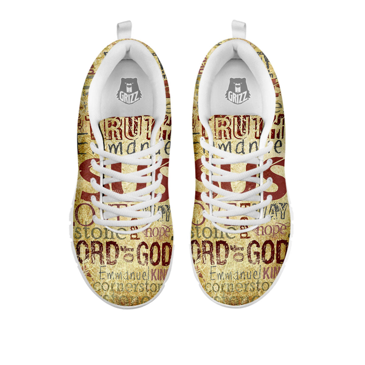Religious Of God Word Print White Sneaker-grizzshop