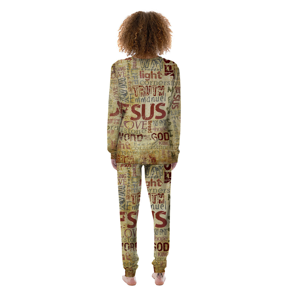 Religious Of God Word Print Women's Pajamas-grizzshop