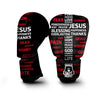 Religious Words Christian Cross Print Boxing Gloves-grizzshop