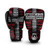 Religious Words Christian Cross Print Boxing Gloves-grizzshop