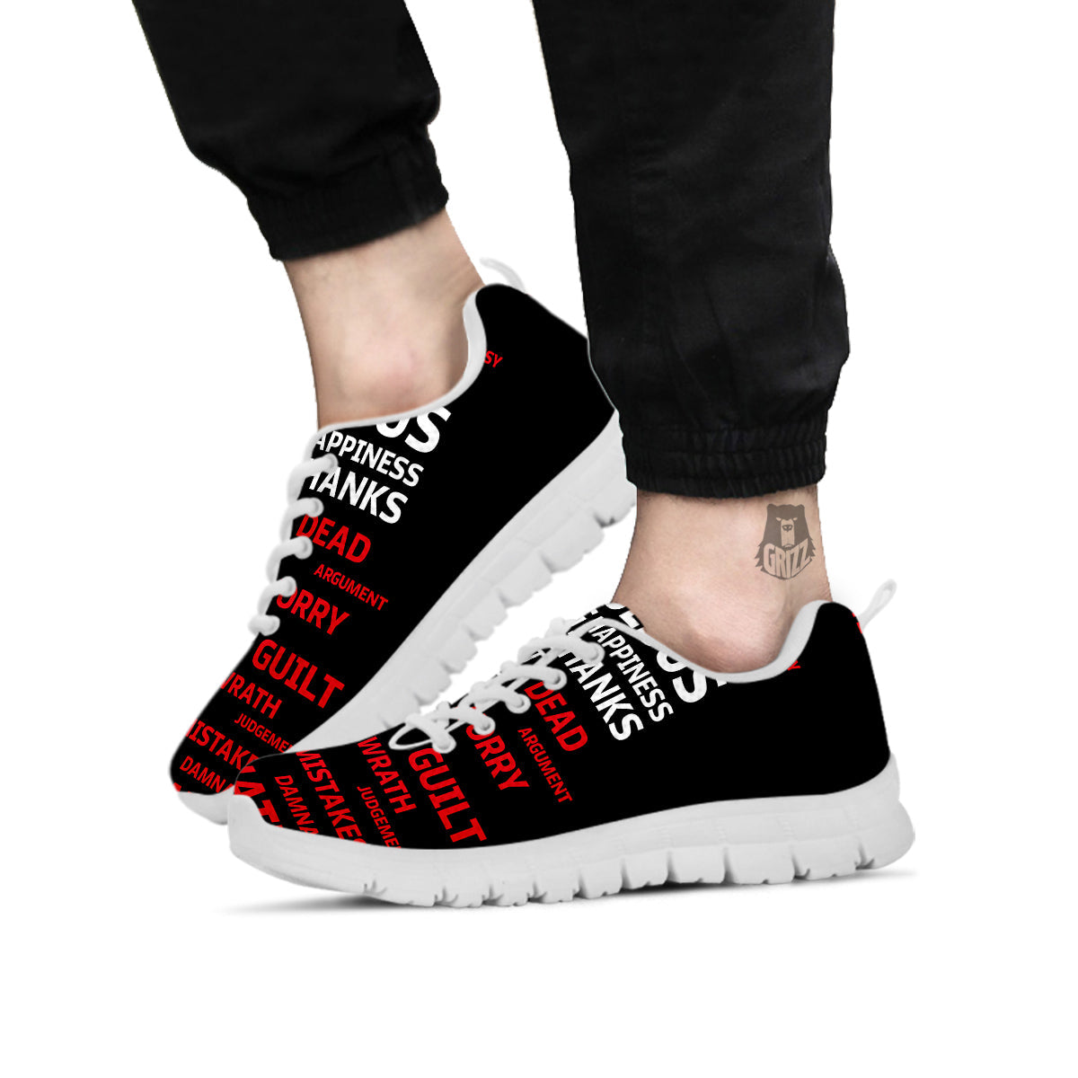 Religious Words Christian Cross Print White Sneaker-grizzshop