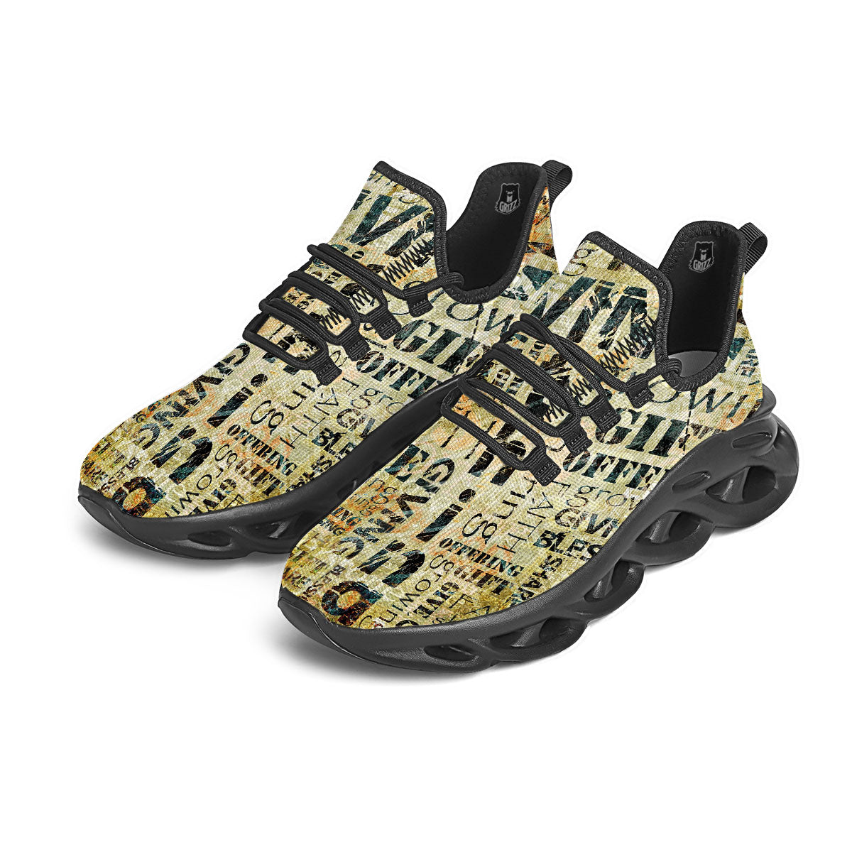 Religious Words Tithing And Giving Print Black Running Shoes-grizzshop