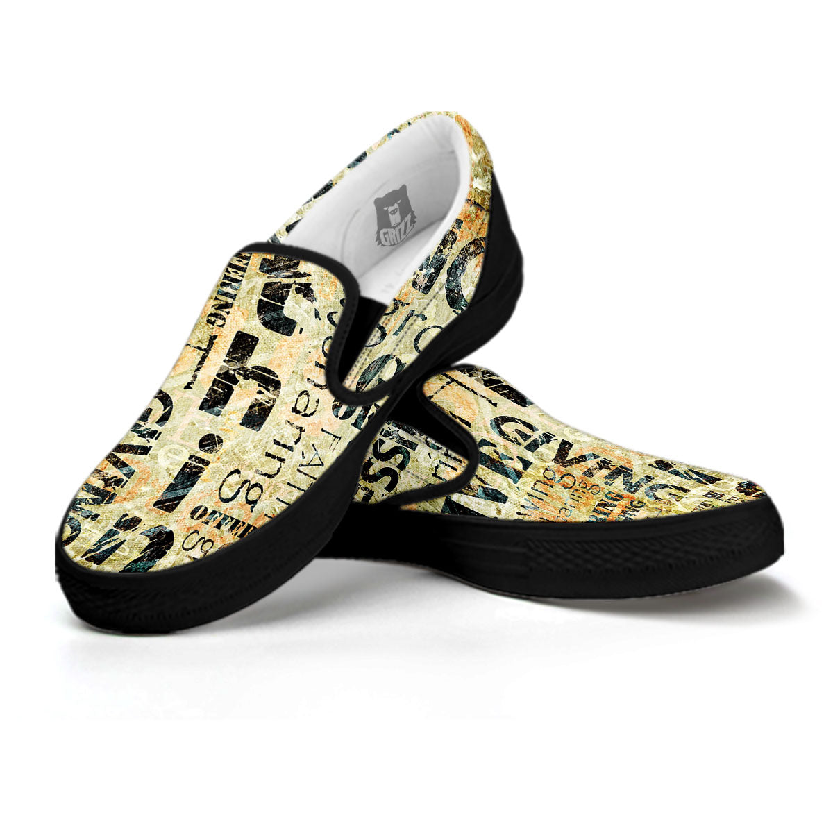 Religious Words Tithing And Giving Print Black Slip On Shoes-grizzshop