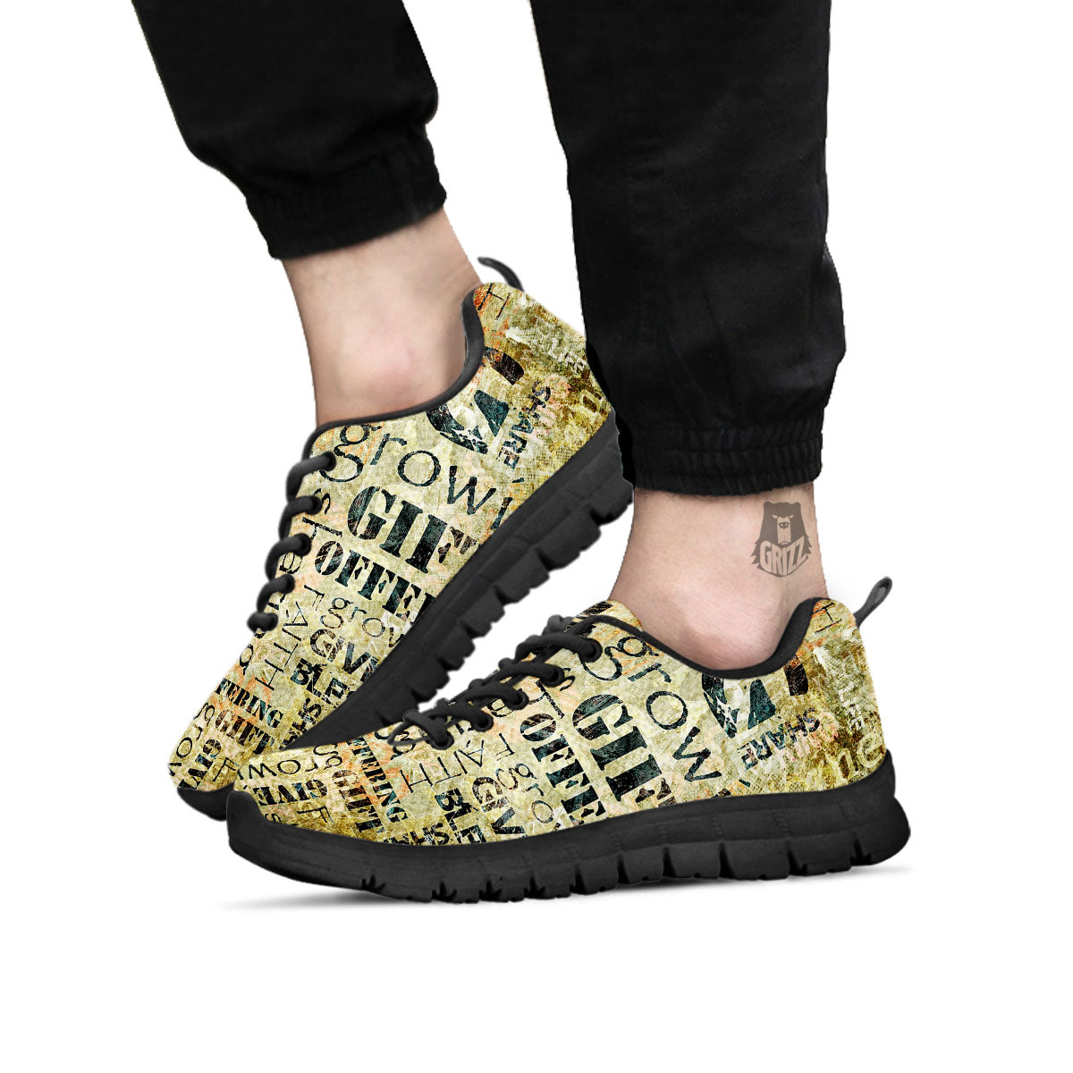 Religious Words Tithing And Giving Print Black Sneaker-grizzshop