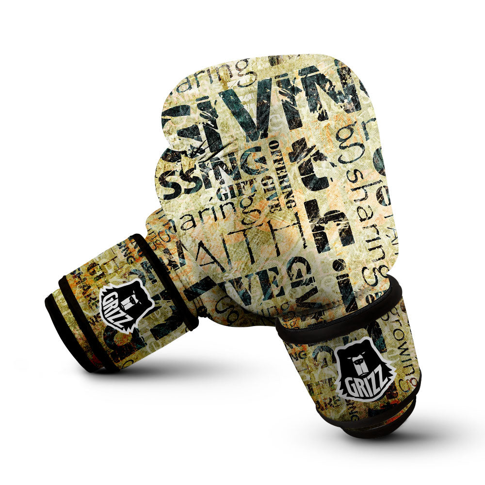 Religious Words Tithing And Giving Print Boxing Gloves-grizzshop