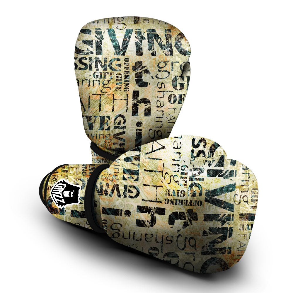 Religious Words Tithing And Giving Print Boxing Gloves-grizzshop