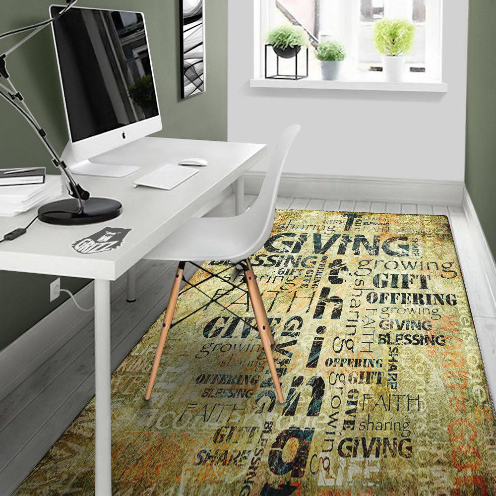 Religious Words Tithing And Giving Print Floor Mat-grizzshop