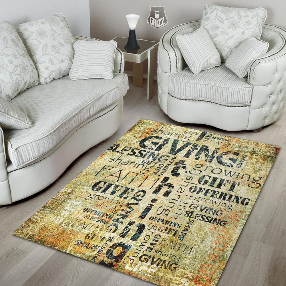Religious Words Tithing And Giving Print Floor Mat-grizzshop
