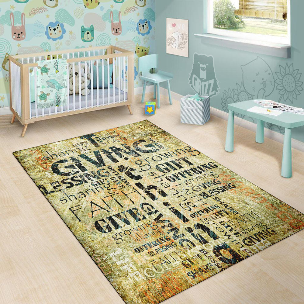 Religious Words Tithing And Giving Print Floor Mat-grizzshop