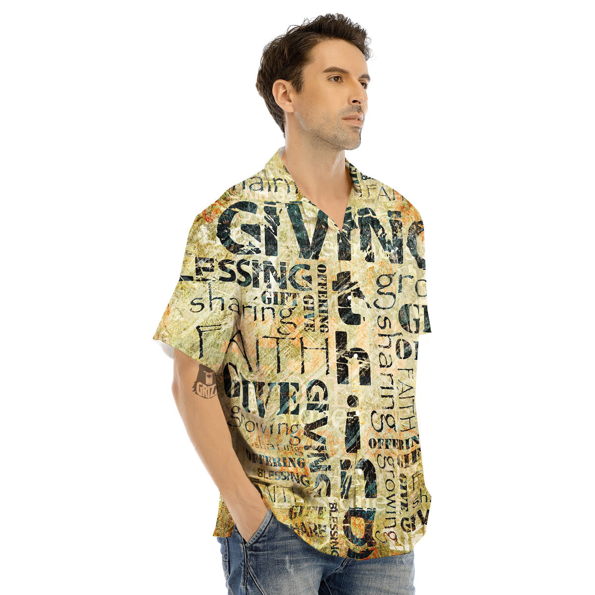 Religious Words Tithing And Giving Print Men's Hawaiian Shirt-grizzshop